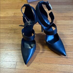 Michael Kors Black Heels with Silver Accents